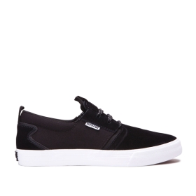 Dámské Skate Boty Supra FLOW Černé/Černé/Bílé | CZ-62595